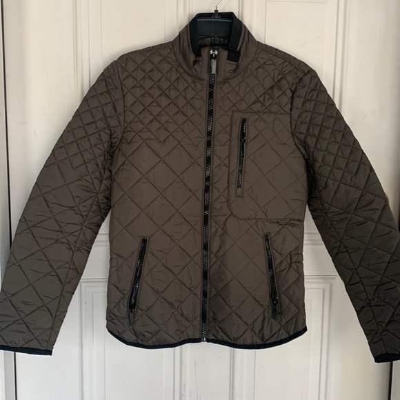 Olive green quilted jacket - Picture 2 of 5